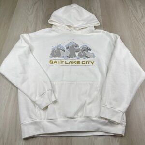 UFC Mens Authentic Fight Week Pullover Hoodie Off White Size XL Salt Lake City